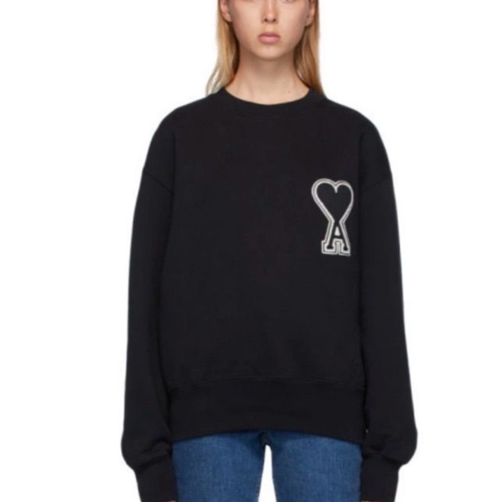 AMI Alexandre Mattiussi Black Ami De Coeur Sweatshirt
